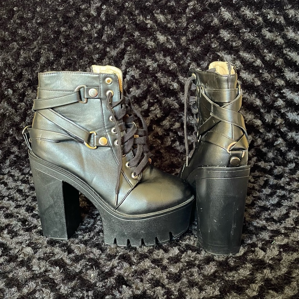 Black Platform/Heel Boot - image 3